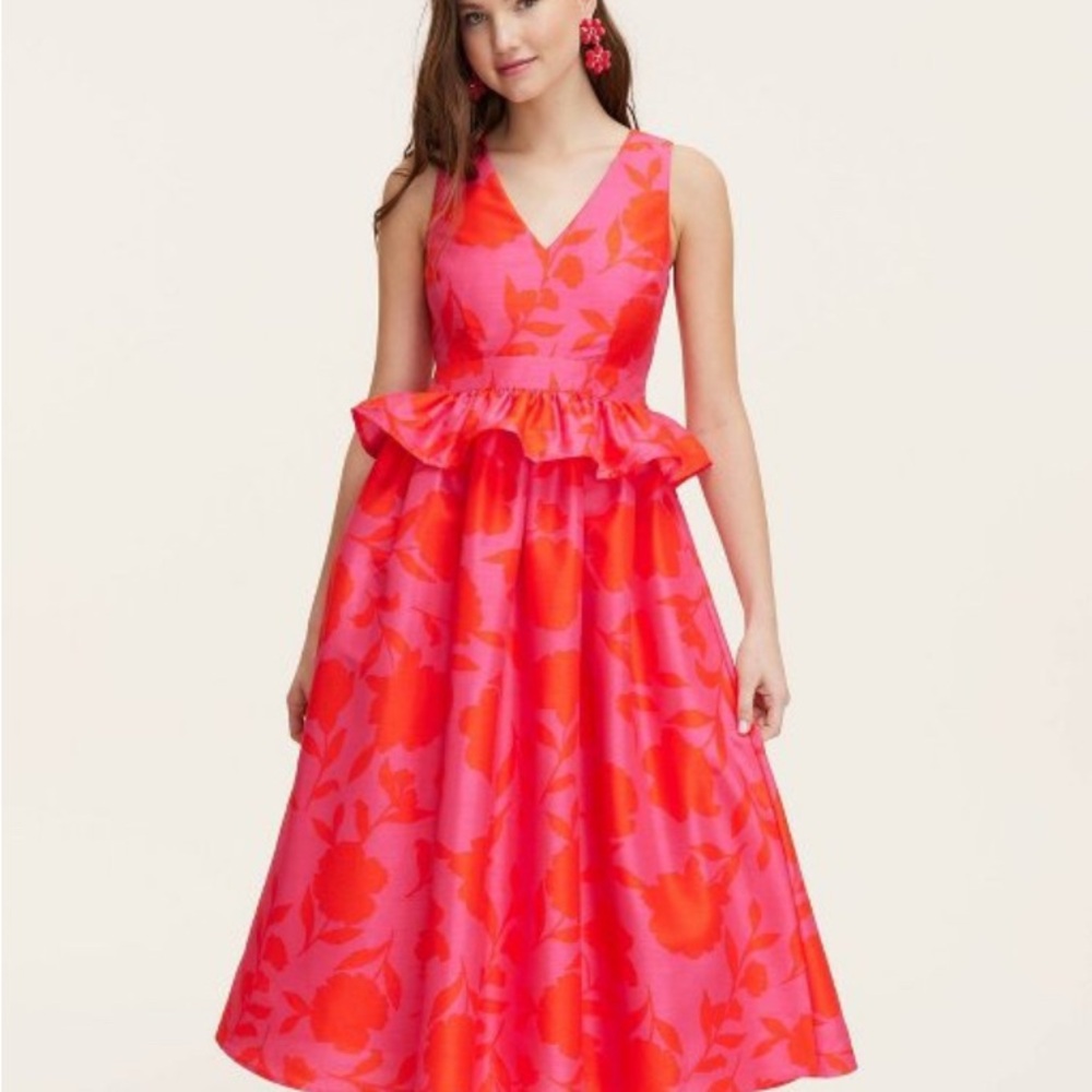Kate Spade Pink Peplum Midi Dress